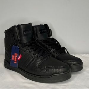 LEVI’S Faux Leather High Top Sneakers Black Size 10
